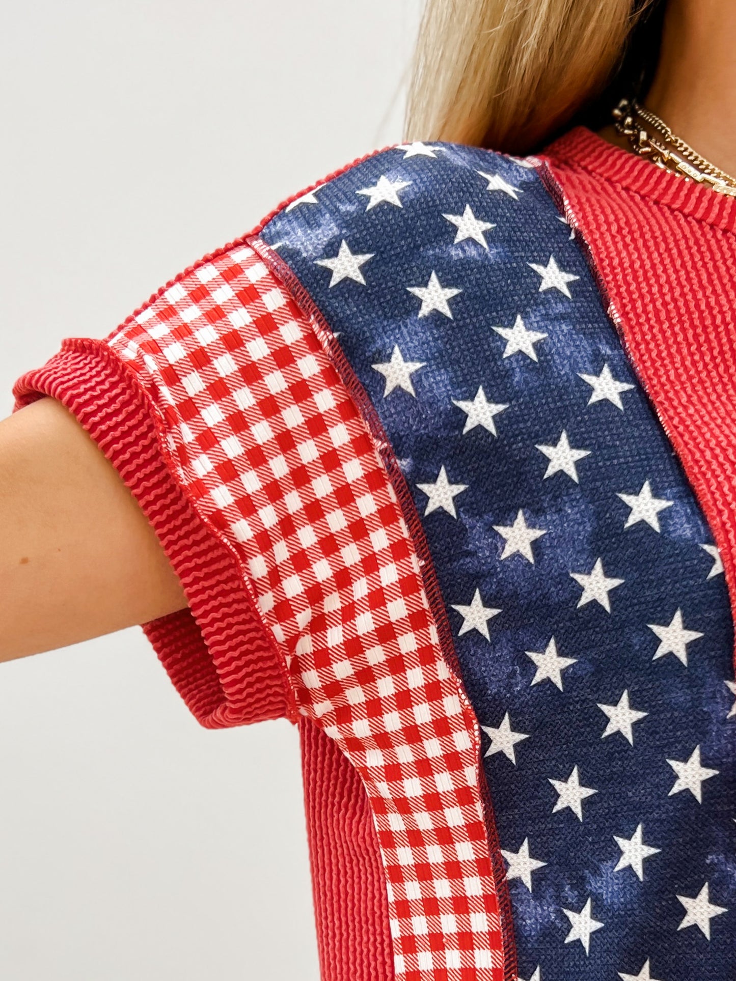 Red Short Sleeve Star Top
