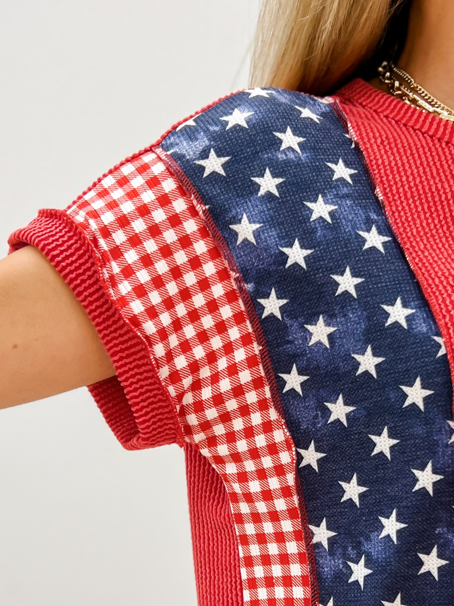 Red Short Sleeve Star Top