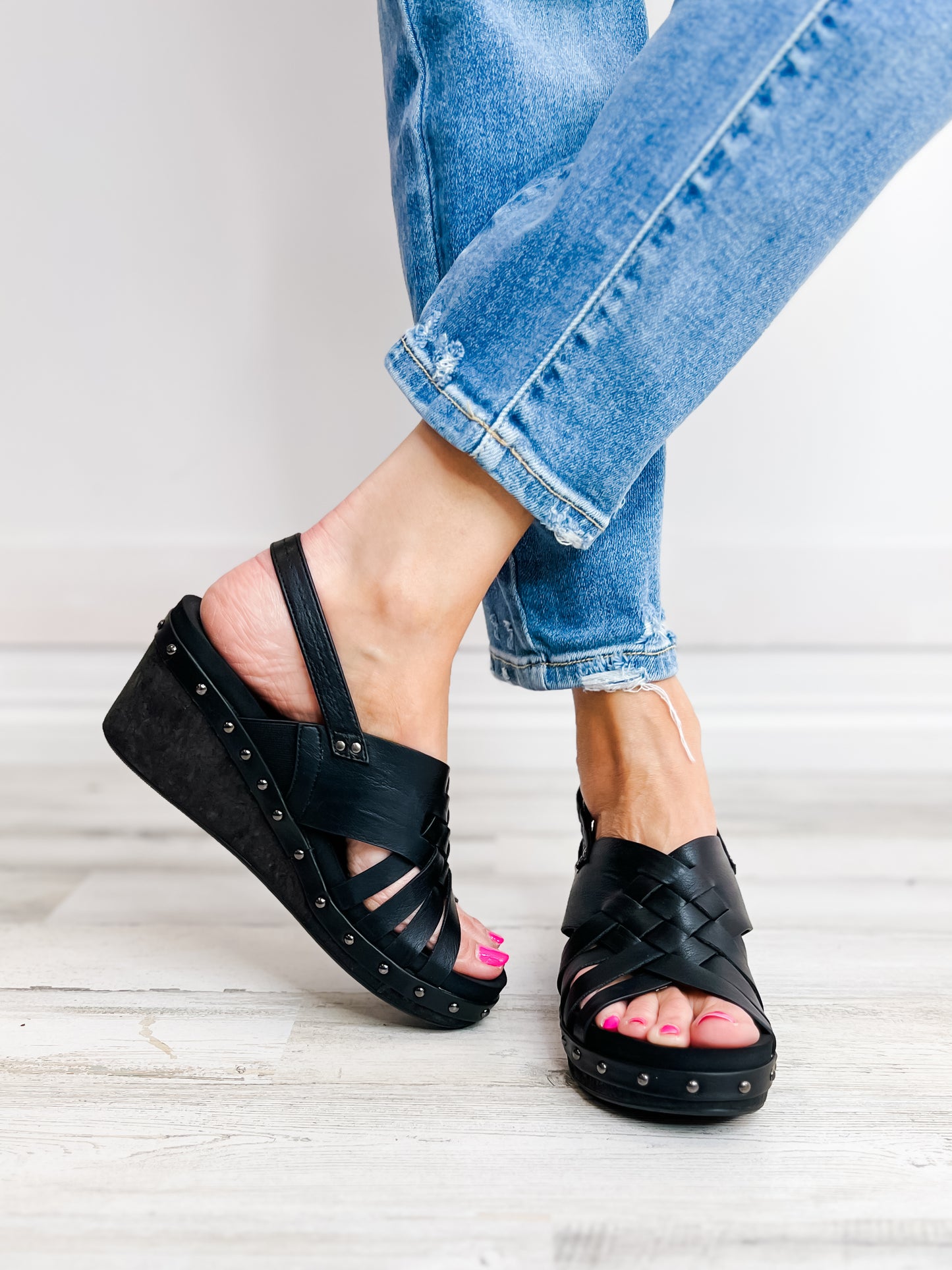 Corkys Dream Weaver Wedges in Black