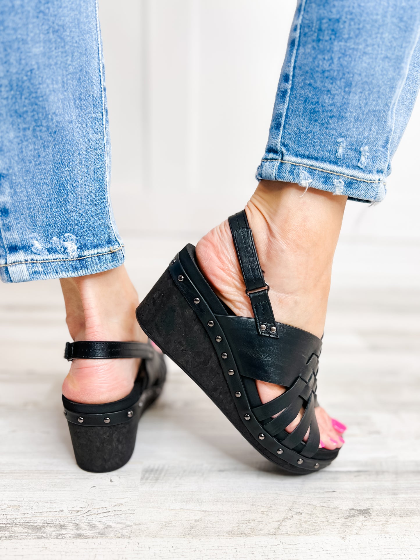 Corkys Dream Weaver Wedges in Black