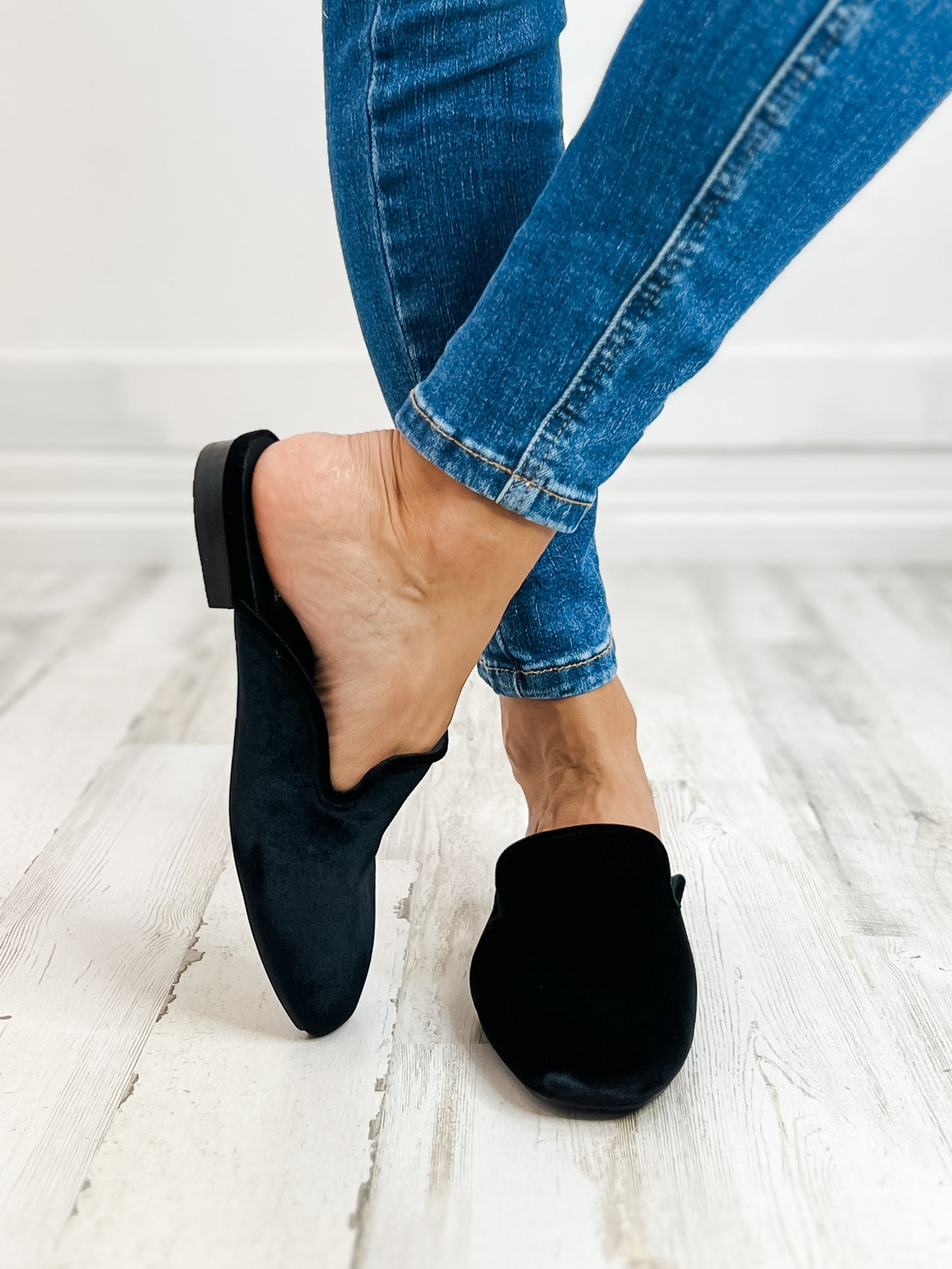 Corkys Spotlight Slip On Mule Shoes in Black Velvet