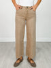 Polka Dot Washed Twill Stretch Cropped Pants