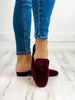 Corkys Spotlight Slip On Mule Shoes in Burgundy Velvet