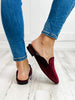 Corkys Spotlight Slip On Mule Shoes in Burgundy Velvet