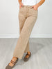 Polka Dot Washed Twill Stretch Cropped Pants