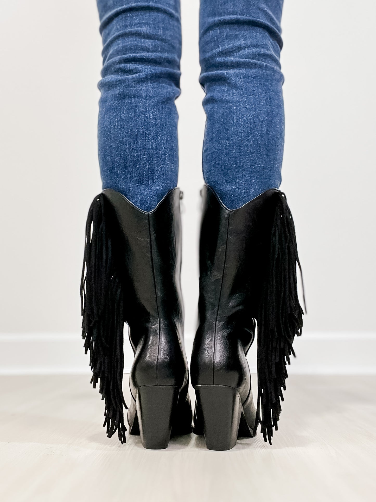 MCKENNA Fringe Western Boot in Black