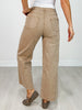 Polka Dot Washed Twill Stretch Cropped Pants