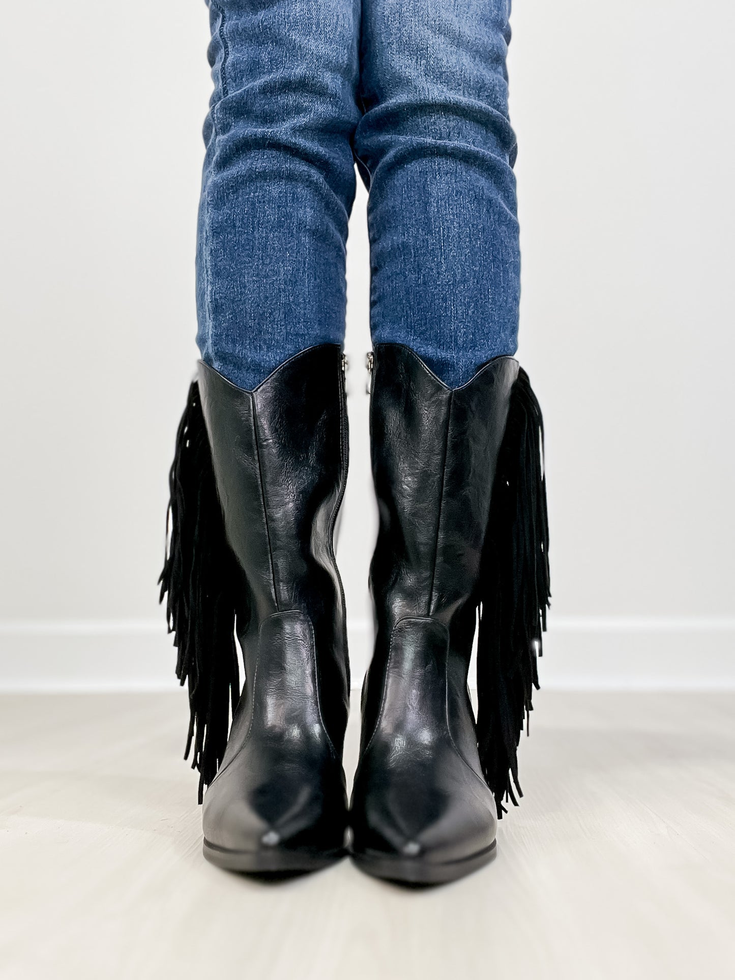 MCKENNA Fringe Western Boot in Black