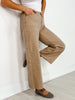 Polka Dot Washed Twill Stretch Cropped Pants