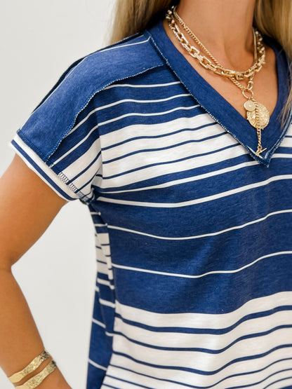 Short Sleeve Stripe Mini Dress