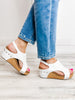 Corkys Carley White Lace Wedge Shoe