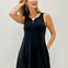 Black Sleeveless Sleeve Dress with Pockets