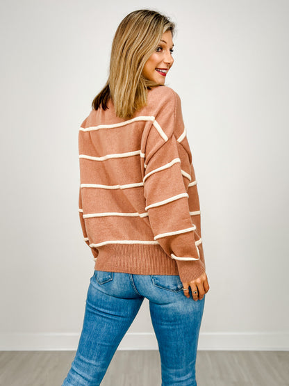 Multi Color 3d Line Oversized Sweater