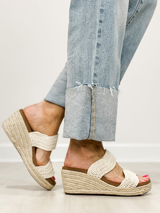 Corkys Clueless Wedge Sandals in IVORY