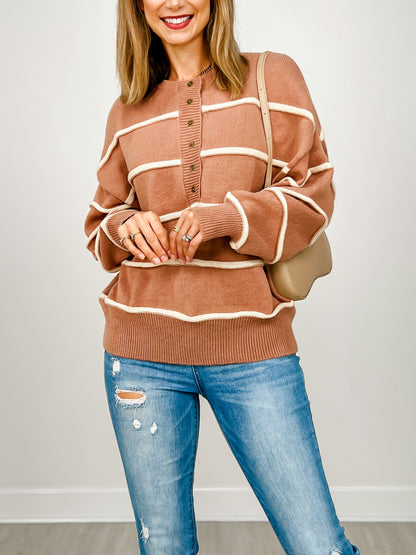 Multi Color 3d Line Oversized Sweater