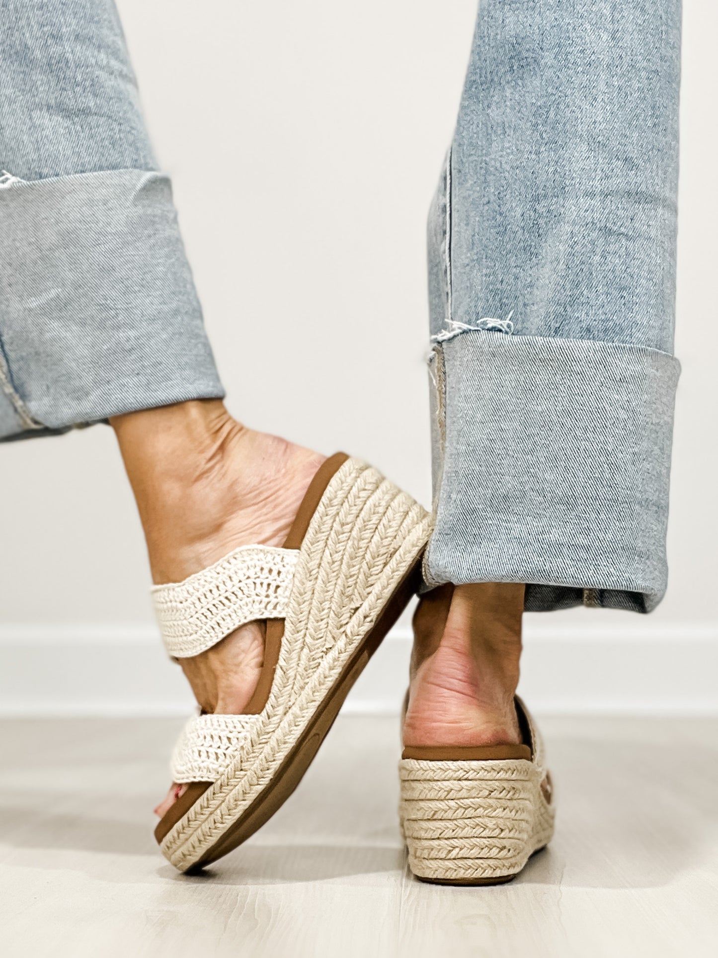 Corkys Clueless Wedge Sandals in IVORY