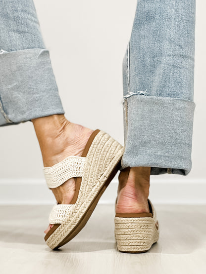 Corkys Clueless Wedge Sandals in IVORY