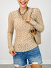 Long Sleeve Burnout Lace Fitted Top