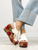 Corkys Freddie Wedge Sandals in WHITE