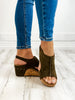 Corkys Carley KHAKI FAUX SUEDE Wedge Sandal