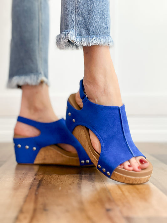 Corkys Carley Electric Blue Wedge Shoes