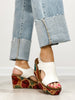 Corkys Freddie Wedge Sandals in WHITE