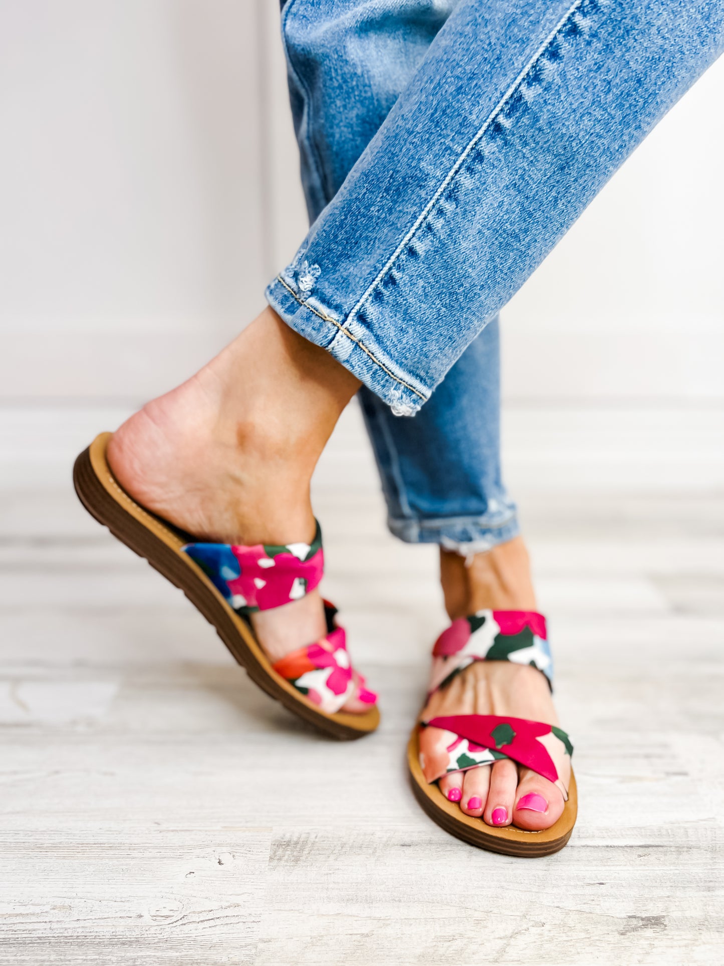 Corkys With A Twist Slip-On Sandals in Flowers