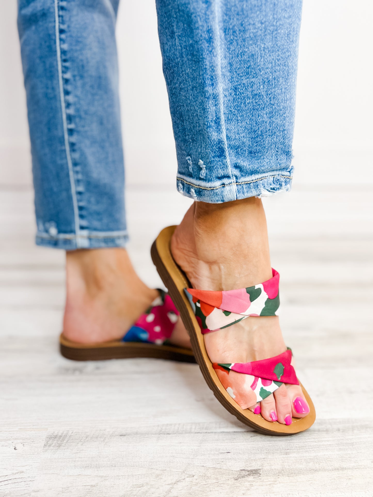 Corkys With A Twist Slip-On Sandals in Flowers