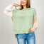 Sequins Yarn Color Block Sweater With Outseam
