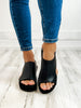 Corkys Carley BLACK COMBO Wedge Sandal