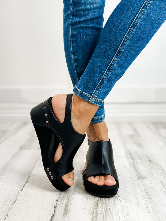 Corkys Carley BLACK COMBO Wedge Sandal