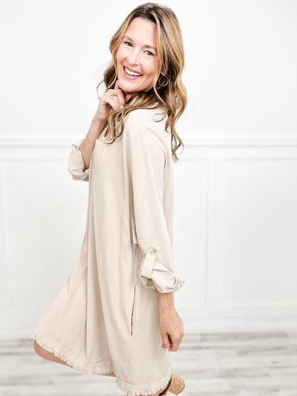Linen Long Sleeve Dress