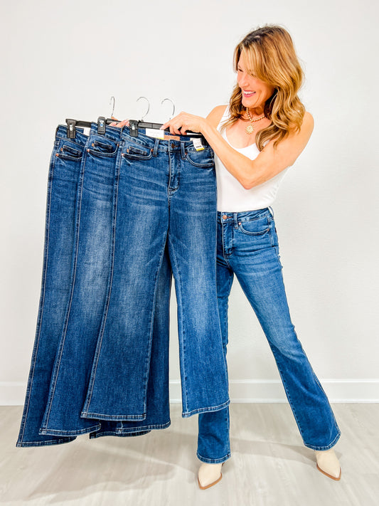 Judy Blue CLOUT CHASER High Waist Tummy Control Bootcut Jeans with Three Inseams