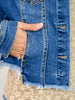 Risen Fray Hemmed Denim Jacket