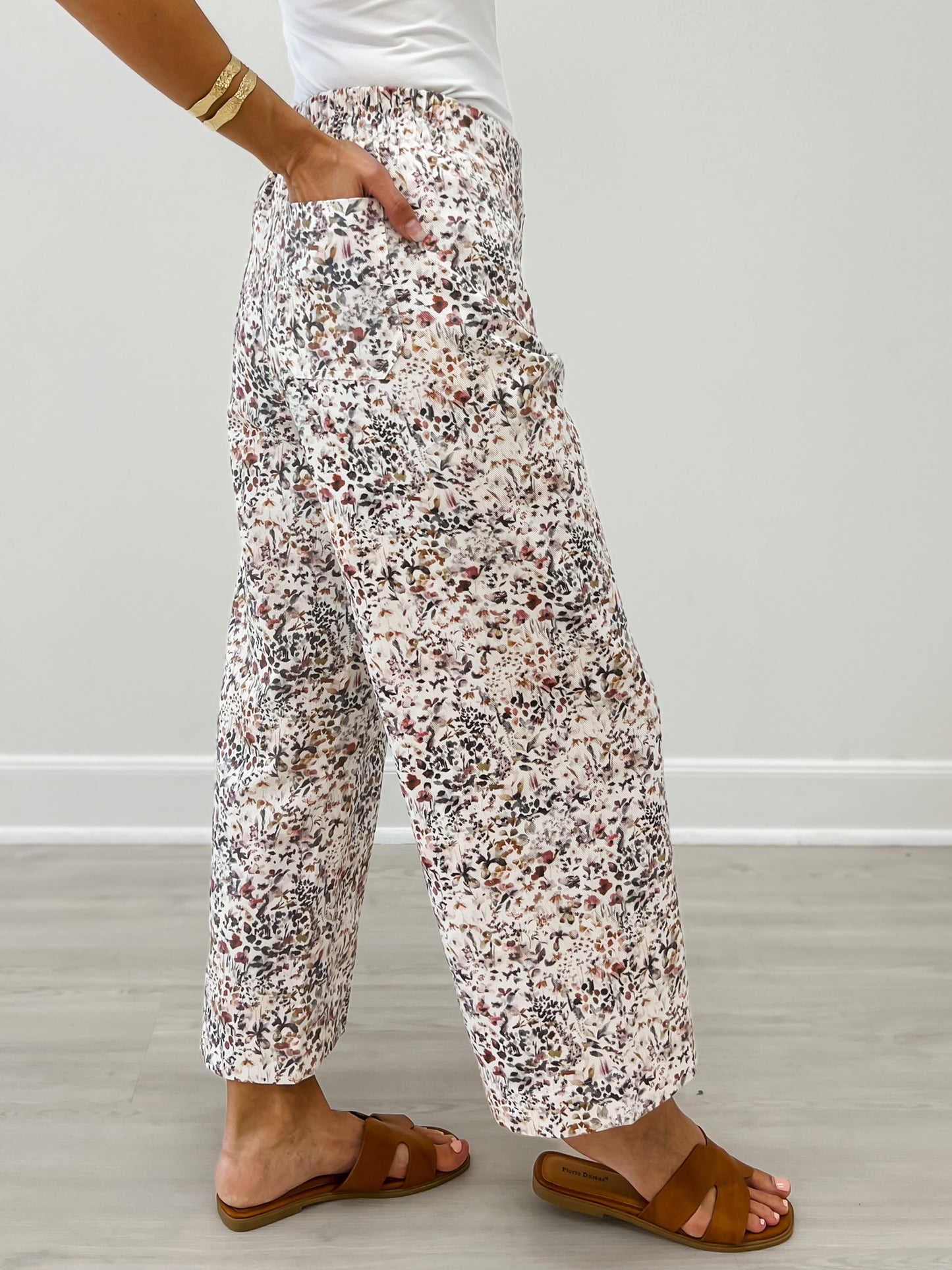 Wide Leg Floral Print Pants