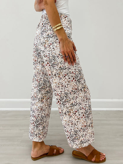 Wide Leg Floral Print Pants