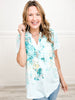 Floral Border Print Woven Gabby Top