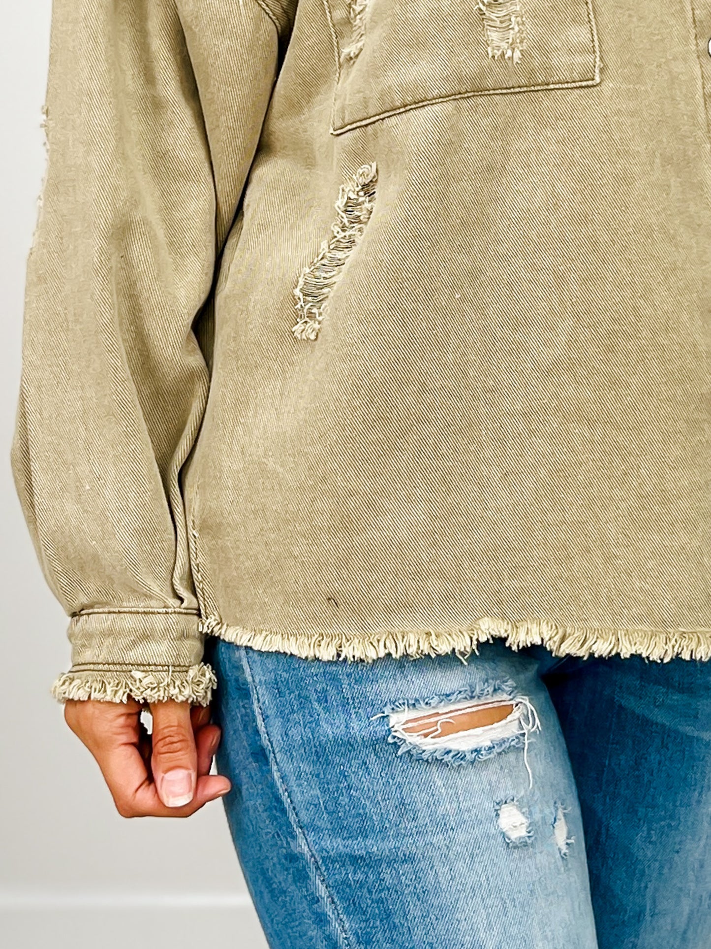 Oversized shirt with button closure