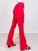 Magic High Waisted Double Knit Kick Flare Pants in DRAGON FRUIT