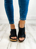 Corkys Carley WASHED BLACK Wedge Sandal