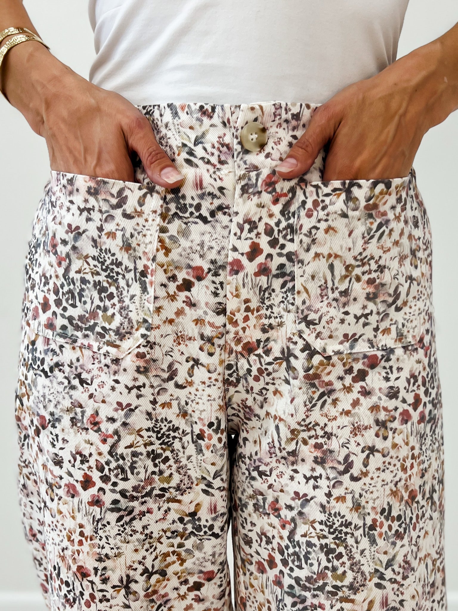 Wide Leg Floral Print Pants