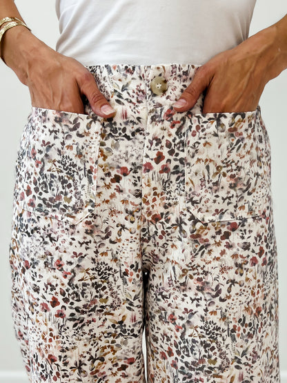 Wide Leg Floral Print Pants