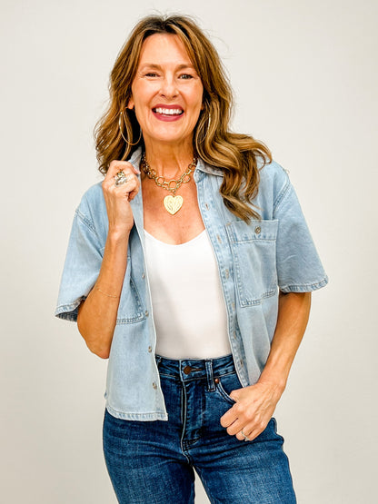 Judy Blue Boxy Featherweight Work Shirt