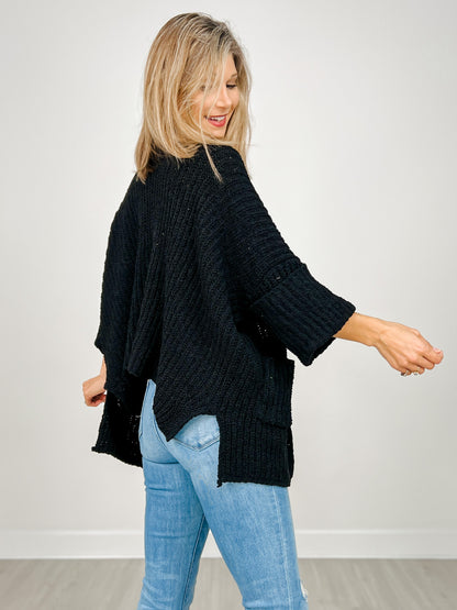 Roomy Fit Open Front Cardigan