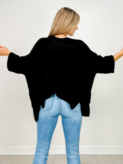 Roomy Fit Open Front Cardigan