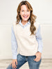 V-Neck Sweater Vest with Attached Collared Top