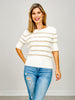 Short Sleeve Striped Knit Top