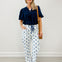 Drawstring Waist Baroque Floral Barrel Pants
