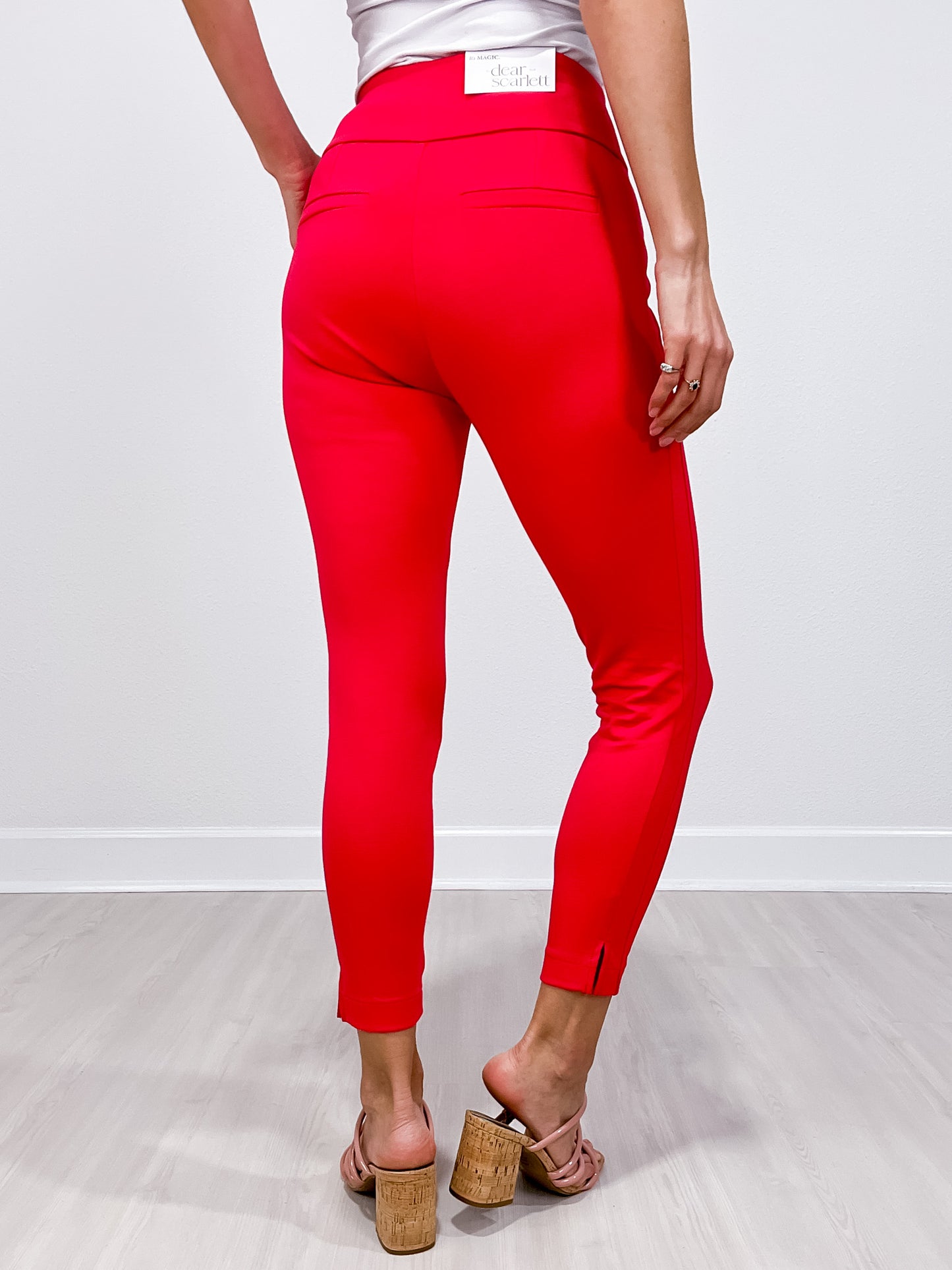 Magic High Waisted Double Knit Skinny Pants in DRAGON FRUIT