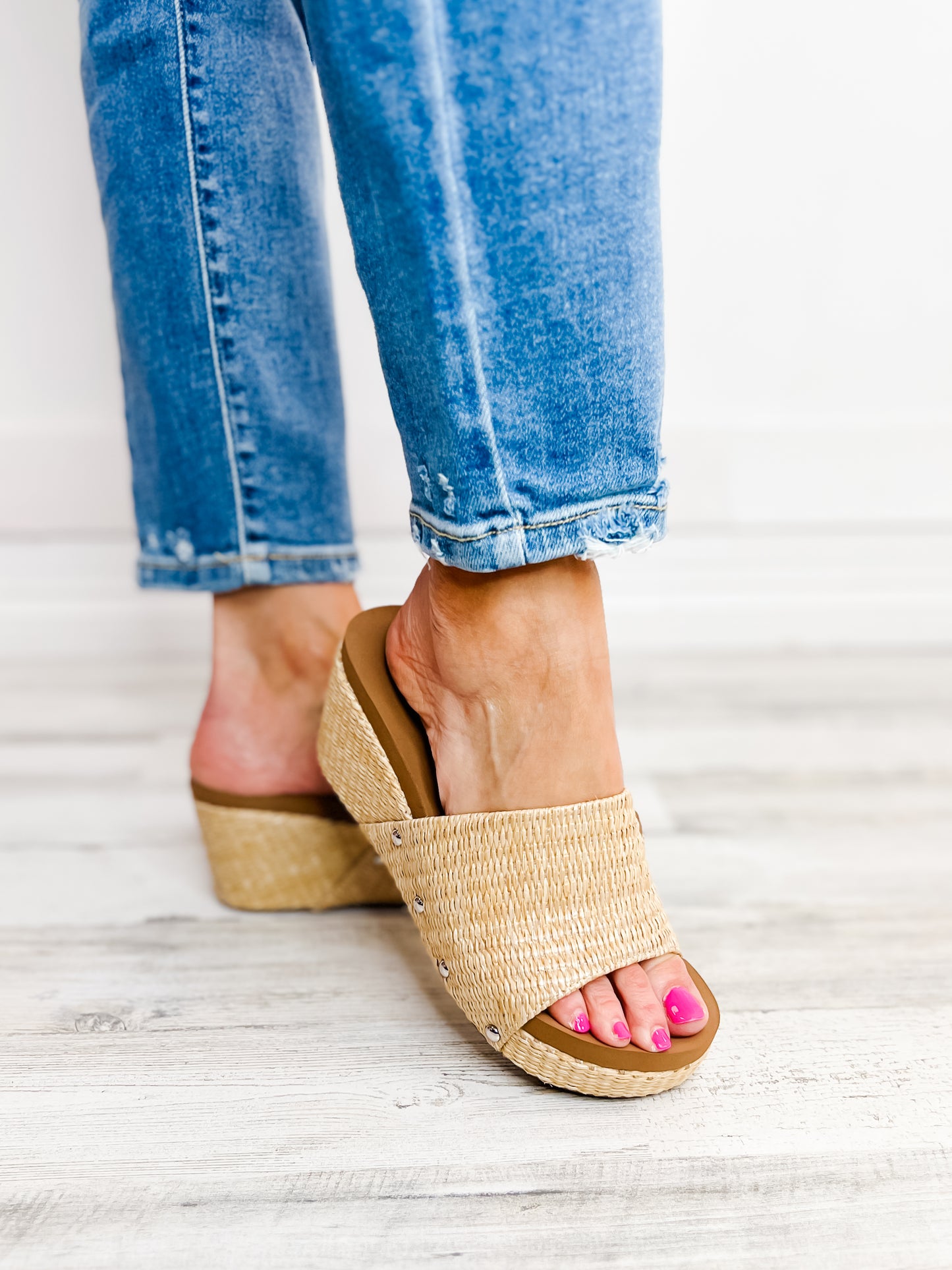 Corkys Summer Loving Wedges in Raffia